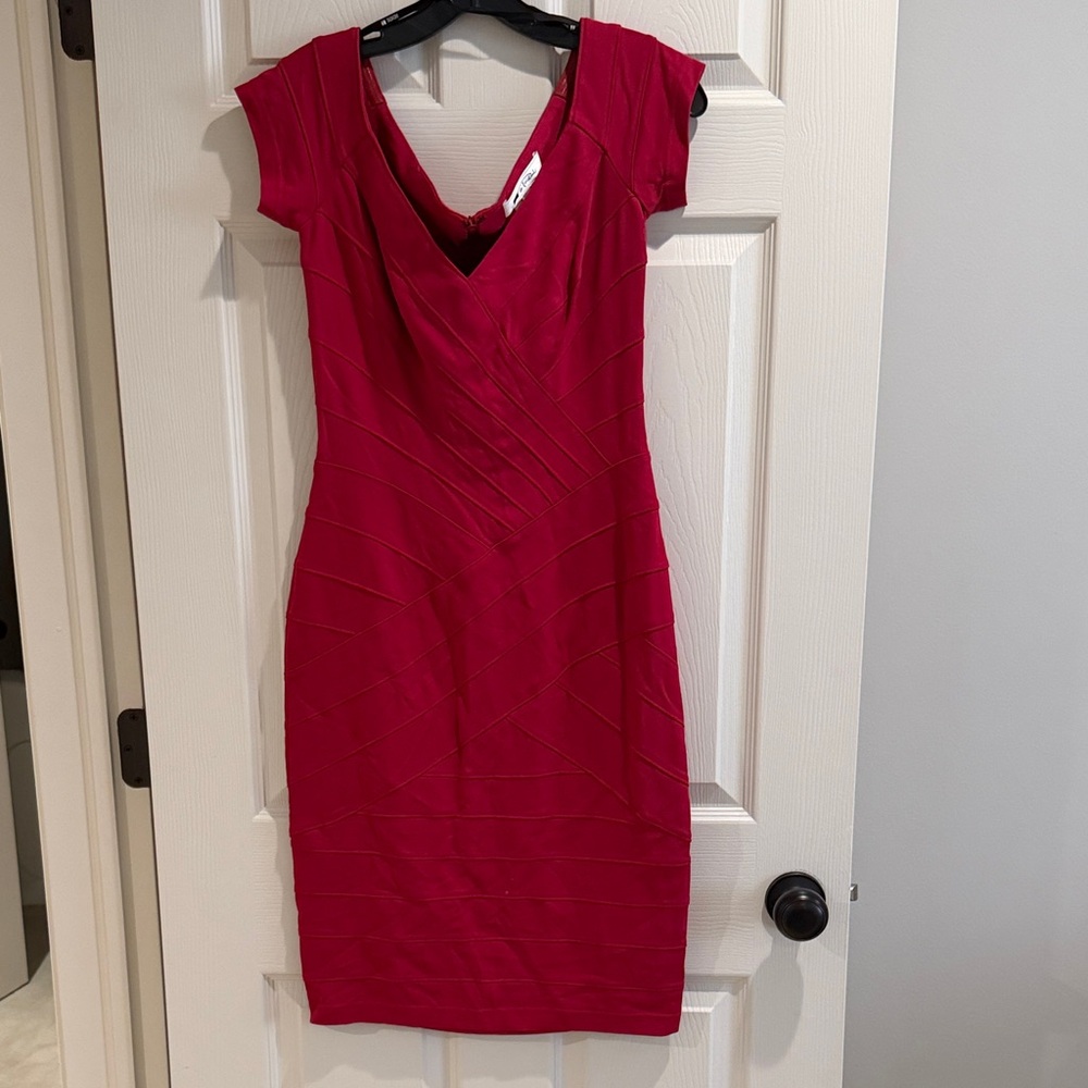Tadashi Shoji Vivid Red Midi Dress